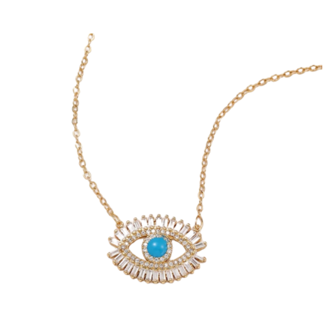 Collier doré et turquoise