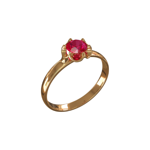 Bague Dorée Éclat Rubis